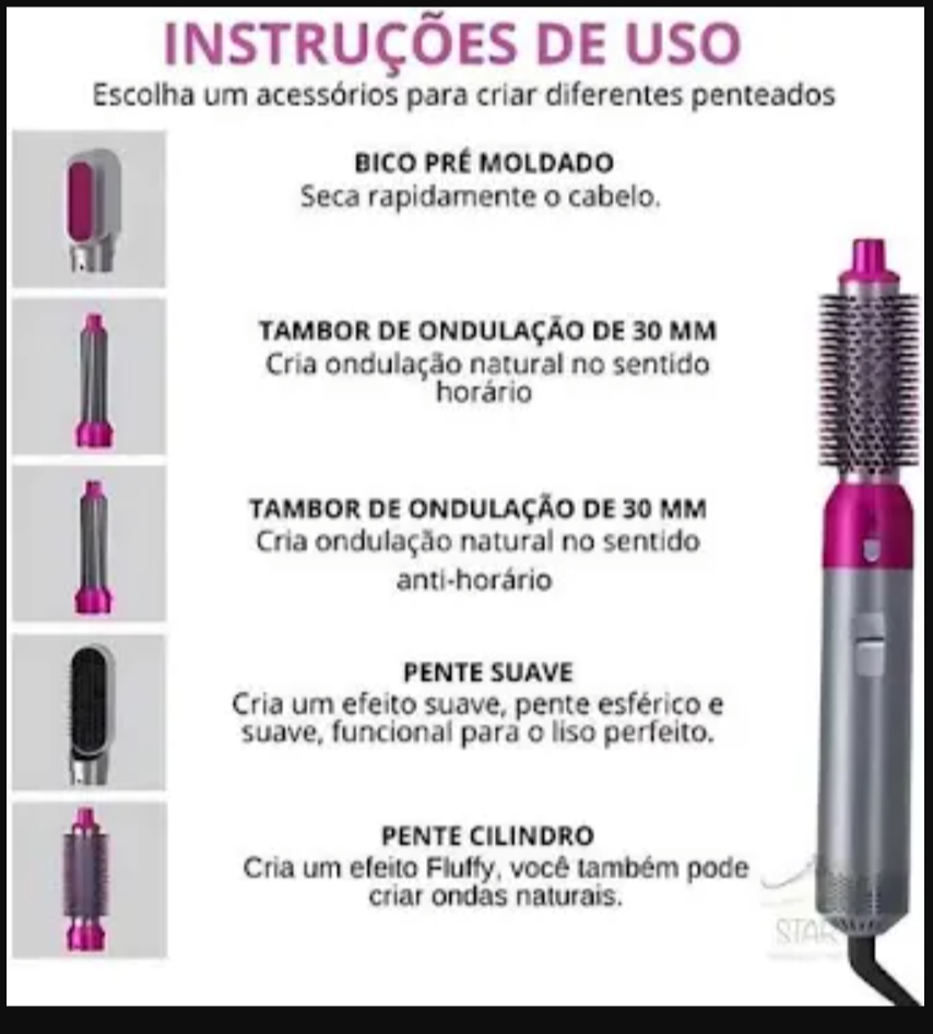 Cepillo secador de pelo multifuncional